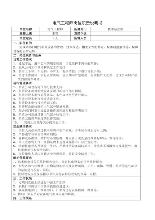 电气工程师岗位的任职要求-电气工程师岗位的任职要求是什么